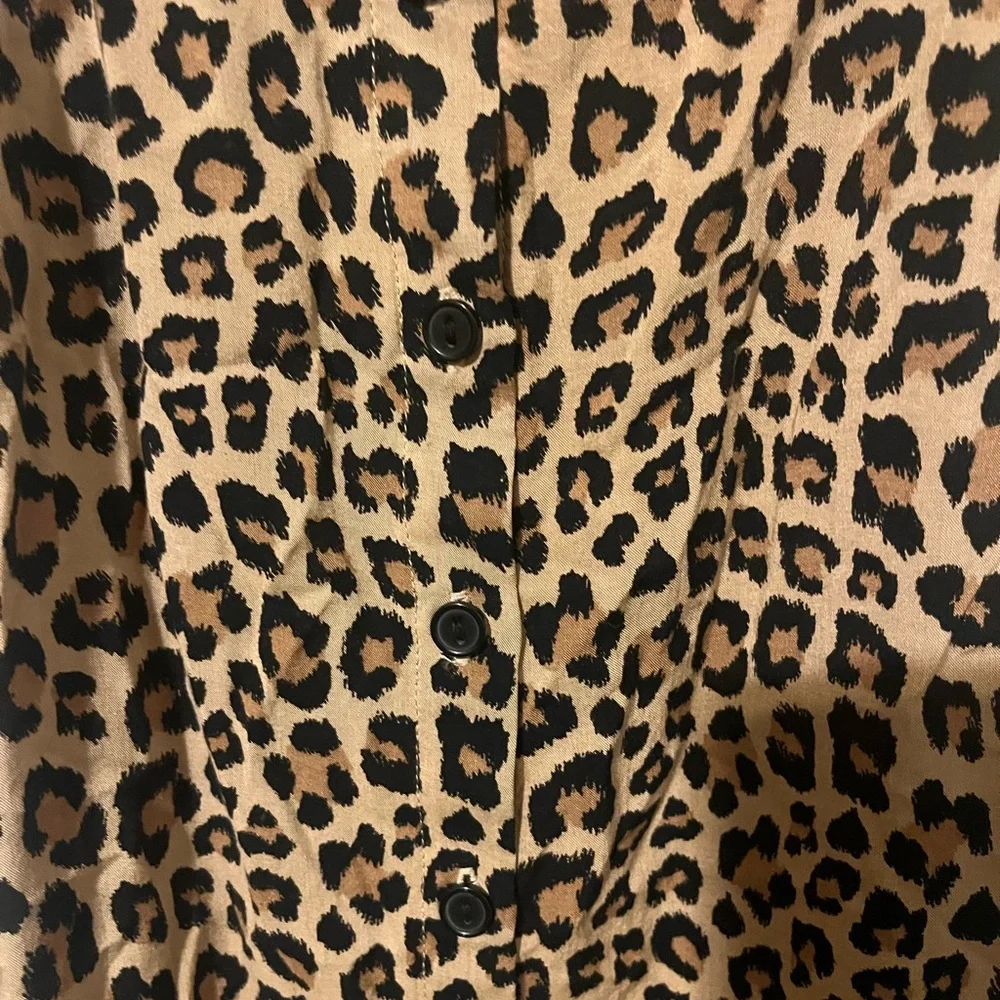 Button-Down Leopard Pattern Dress - Picture 2 of 3